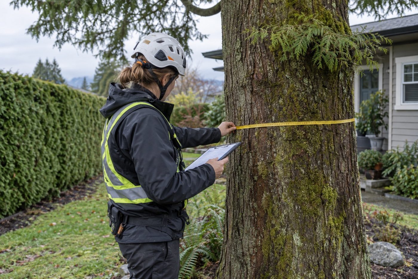 Tree permit assessment and trunk measurement in Richmond BC